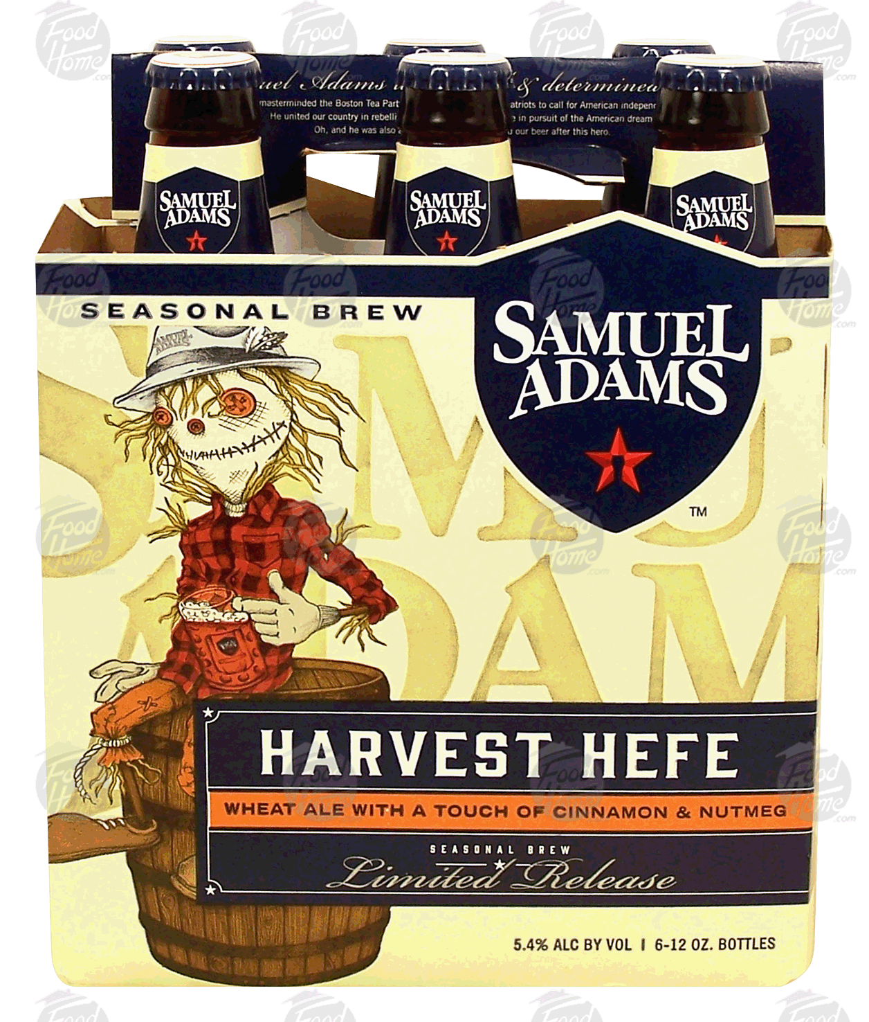 Samuel Adams Harvest Hefe or Fresh As Helles wheat ale with a touch of cinnamon & nutmeg, 12-fl. oz., 5.4% alc. by vol. Full-Size Picture